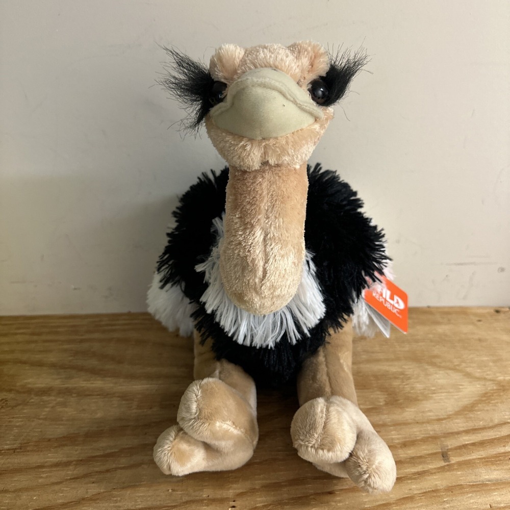 Ostrich soft toy plush‎ toy stuffed animal 12"/30cm Wild Republic NEW W/ Tag